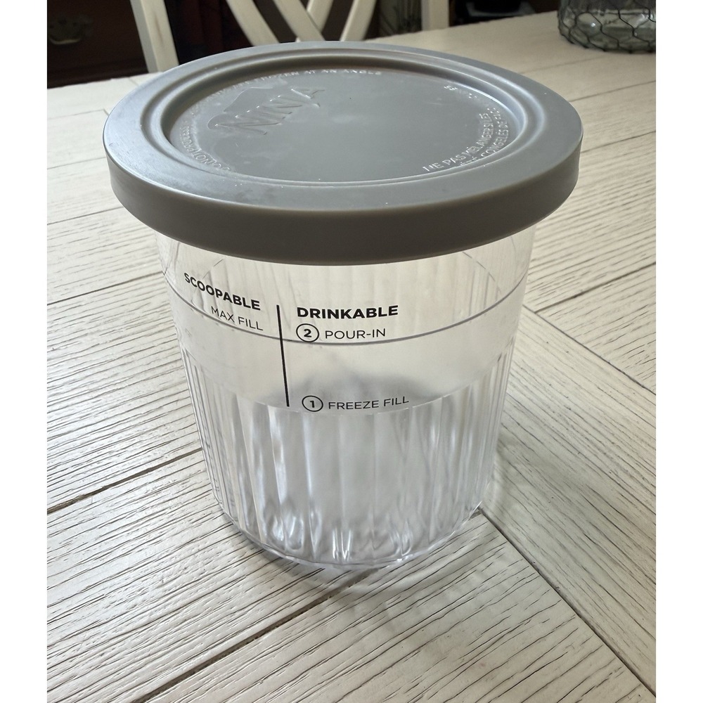 Replacement Ninja CREAMI Deluxe Pint and Lid W/ Gray Lid 24oz NC500 NC501 Series